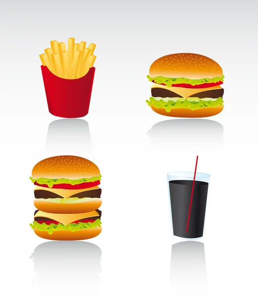 Iconos de comida rápida — Archivo Imágenes Vectoriales