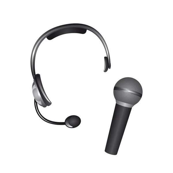 Kopfhörer und Mikrofon — Stockvektor