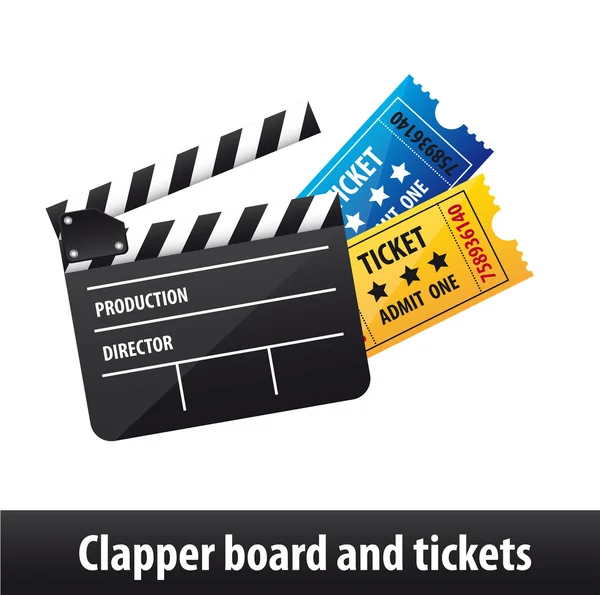 Clapper board et billets — Image vectorielle