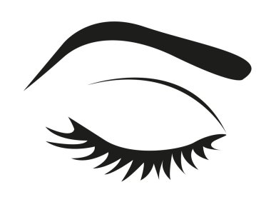 silhouette of eye lashes and eyebrow