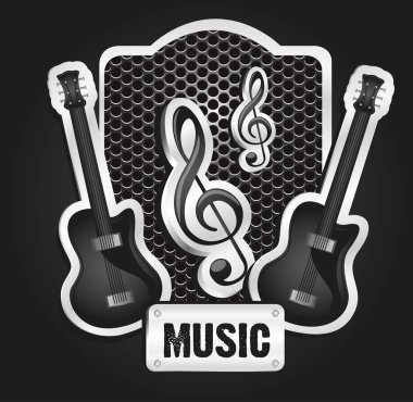 musical metal label clipart