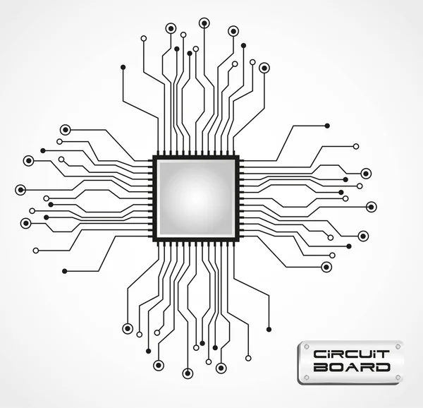 Carte de circuit imprimé cpu — Image vectorielle