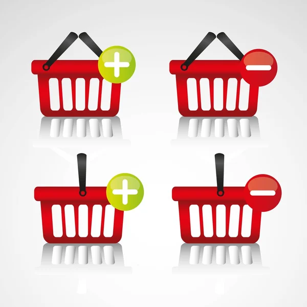 Comprar cestas, para loja virtual — Vetor de Stock