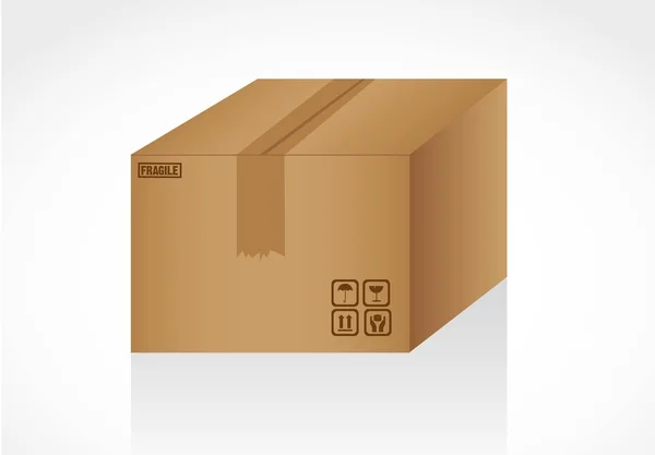 Caja de cartón cerrada — Vector de stock