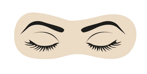 Closed eyes with eyelashes and eyebrows — Stock Vector