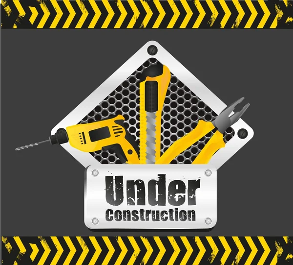 Under construction sign — Stock Vector