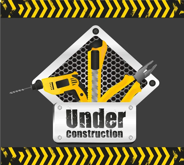 Bajo signo de construcción — Vector de stock