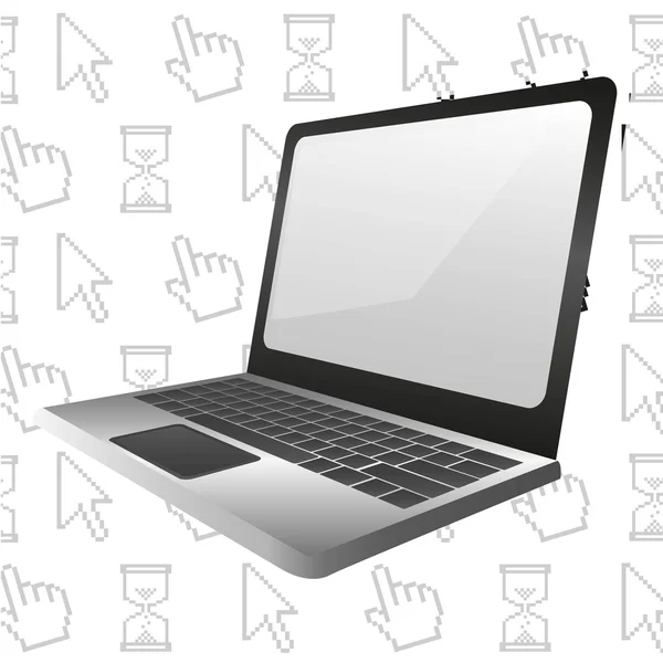 Laptop achtergrond computer pictogrammen — Stockvector