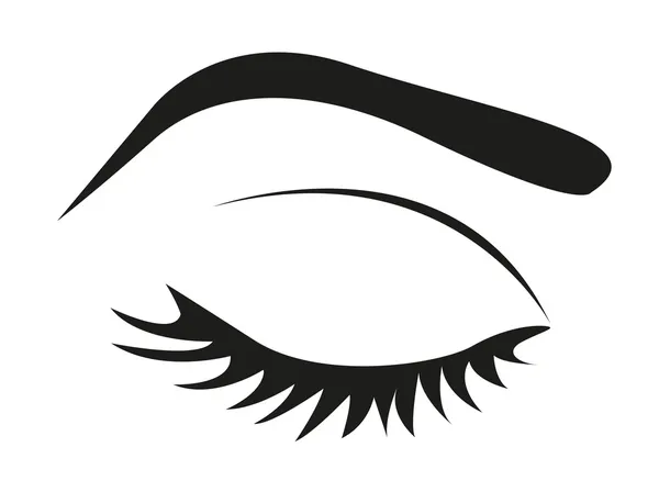 Silhuett av ögonfransar och ögonbryn — Stock vektor