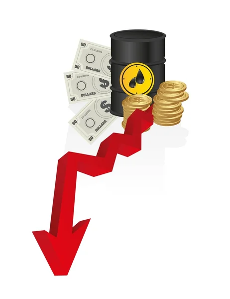 Αυξανόμενη τιμή του πετρελαίου — Διανυσματικό Αρχείο