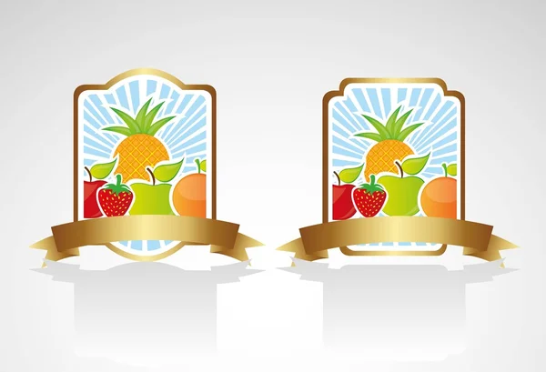 Ensemble d'étiquettes de fruits — Image vectorielle