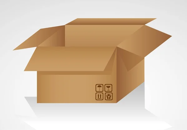 Otevřít kartonovou krabici — Stockový vektor