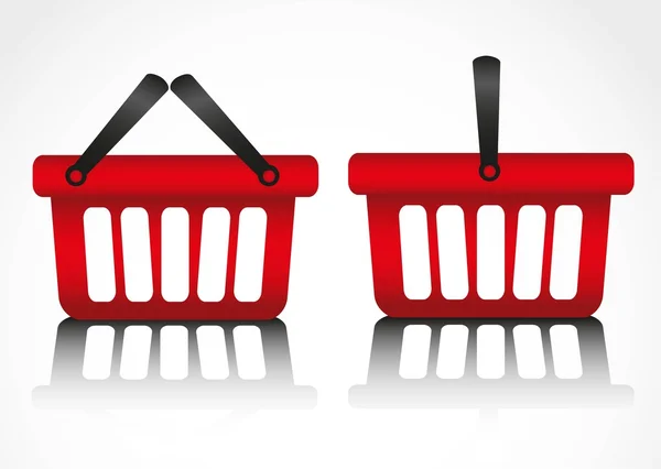Supermarket shopping baskets — Stock Vector