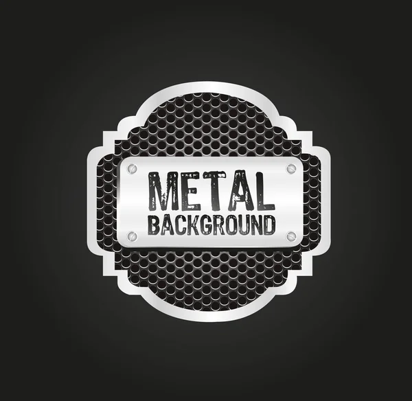 Etiqueta de metal com padrão de grade —  Vetores de Stock