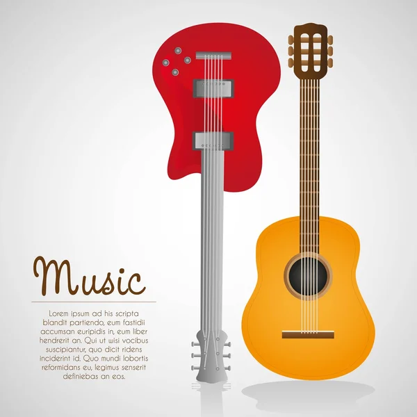 Elektrisk och akustisk gitarr — Stock vektor