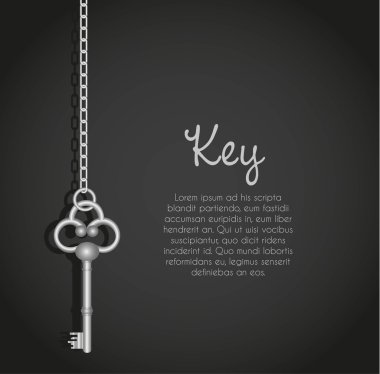 old keys with link chain clipart