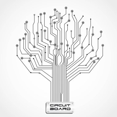 circuit board shaped tree clipart