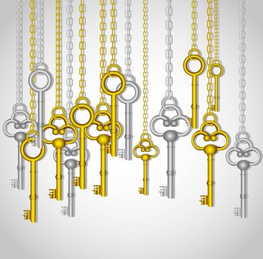 old keys hanging clipart