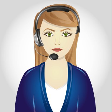 blue suit operator clipart