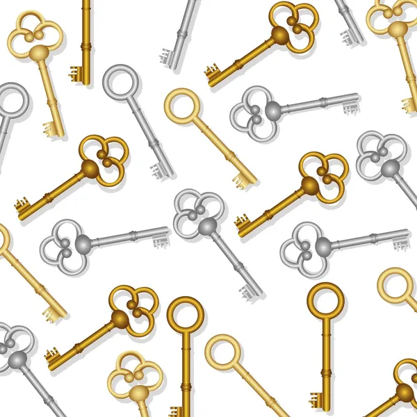 Patroon van oude sleutels — Stockvector