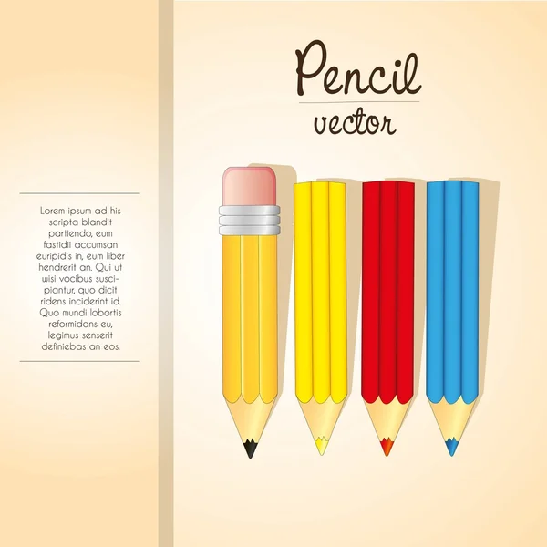Fondo elegante de lápices de colores — Vector de stock