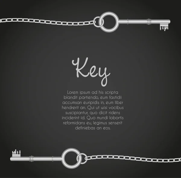Old keys with link chain — Stock Vector
