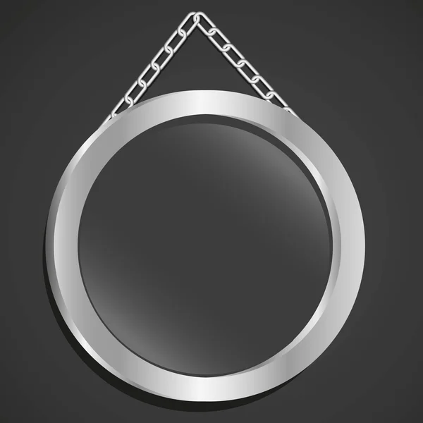 Metalen frame met glas en ketting — Stockvector