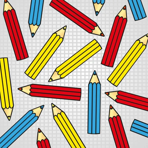 Patrón de lápices de colores — Vector de stock