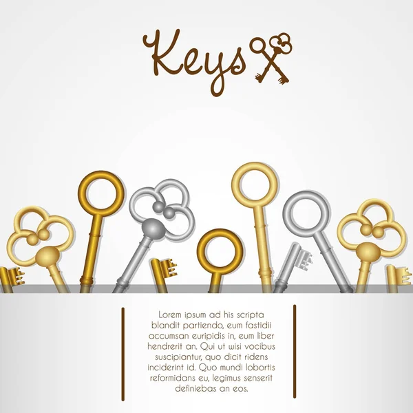 stock vector pattern of old keys