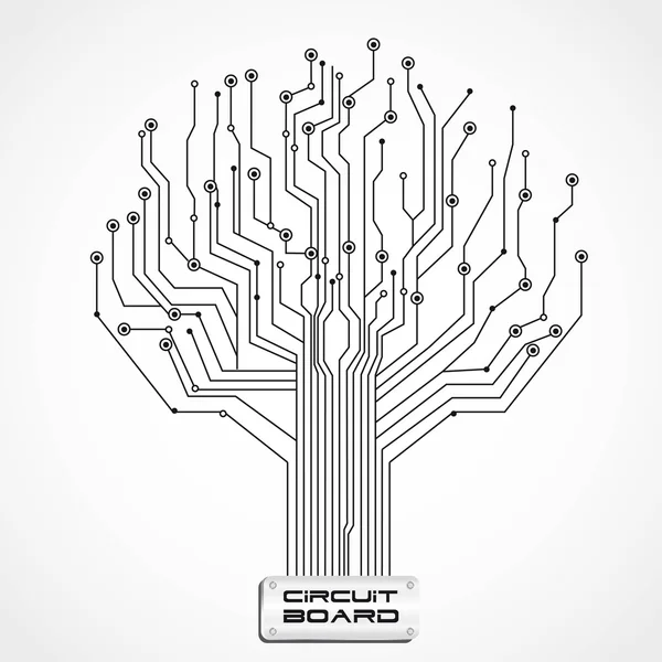 Placa de circuito em forma de árvore — Vetor de Stock
