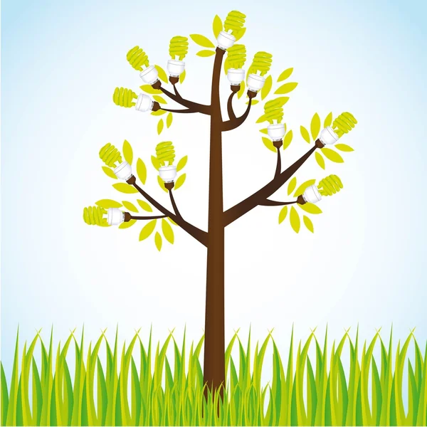 Ecological tree bulbs — Stock Vector