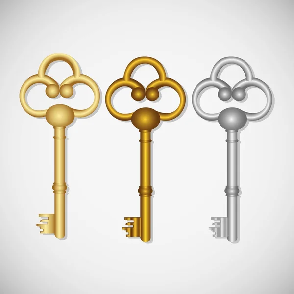 Set di vecchie chiavi — Vettoriale Stock