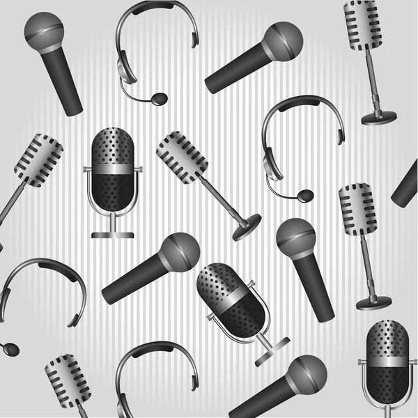 Візерунок навушників і мікрофонів — стоковий вектор