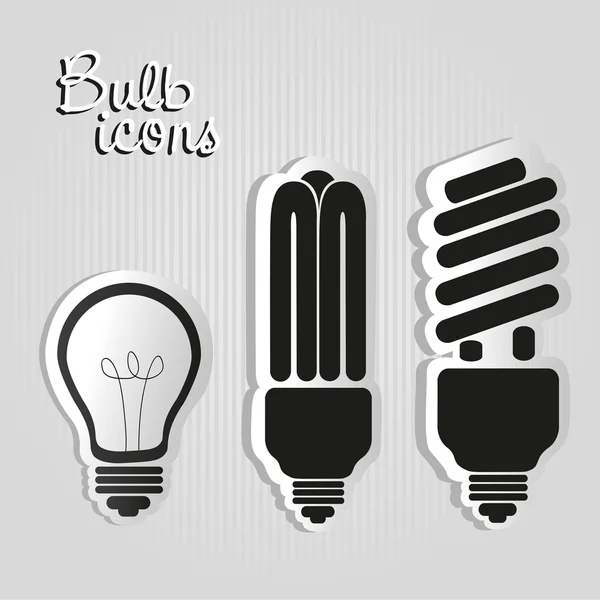 Three styles of labels bulb, — Stock Vector