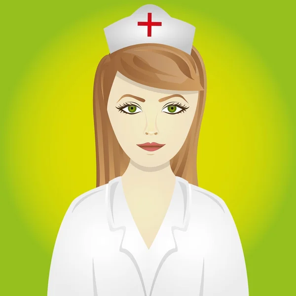 Krankenschwester in grün — Stockvektor