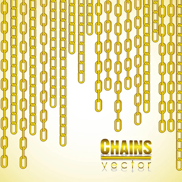 Gold link chain dangling — Stock Vector