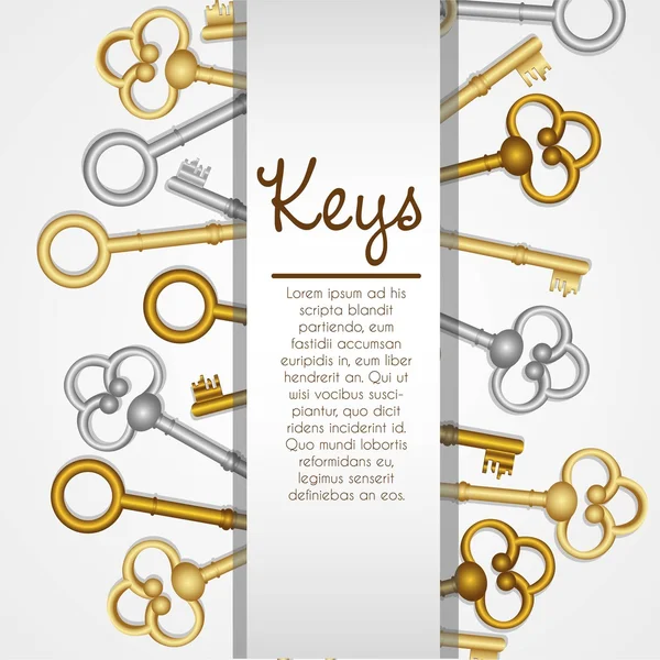 Oude sleutels — Stockvector
