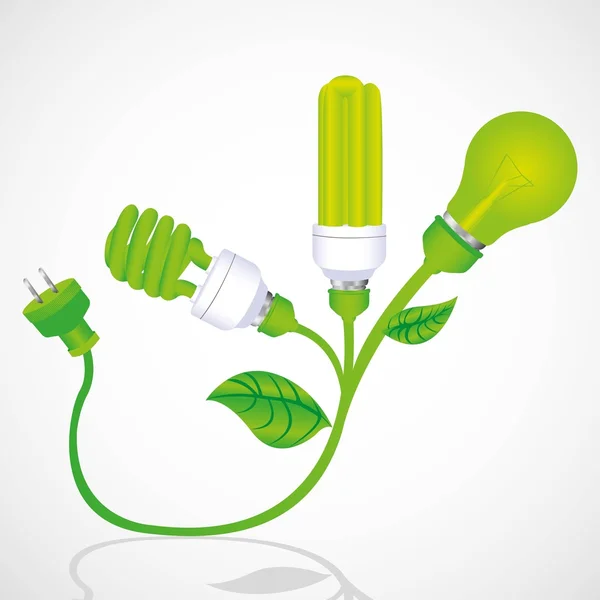 Ekologické rostlinné žárovka — Stockový vektor