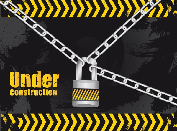 Chained under construction — Stock Vector