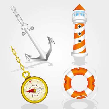 set of icons from the sea clipart