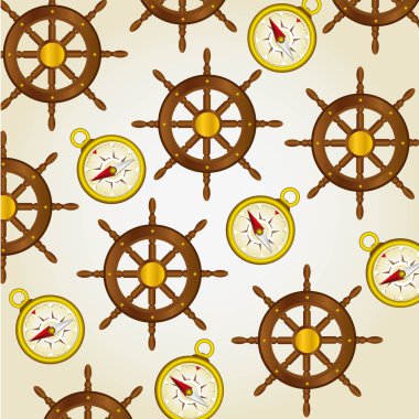pattern of compasses and rudders clipart