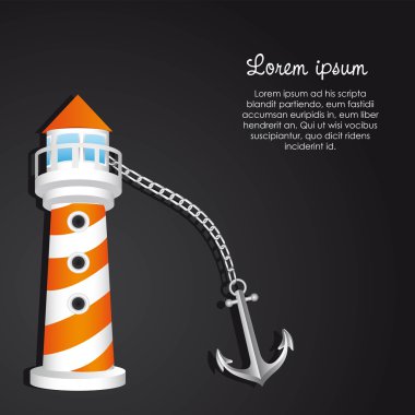 lighthouse with anchor clipart