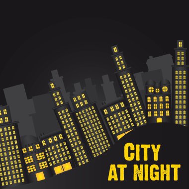 city at night clipart