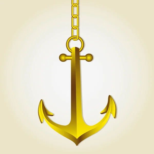 Gold anchor — Stock Vector