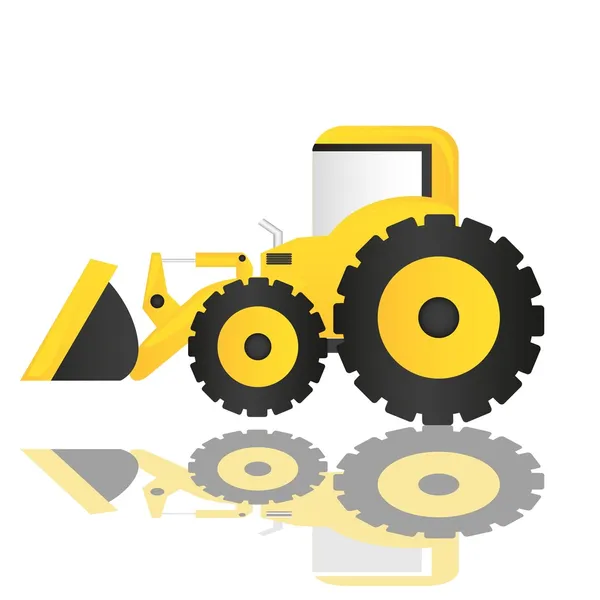 Traktorgrävare cartoon — Stock vektor
