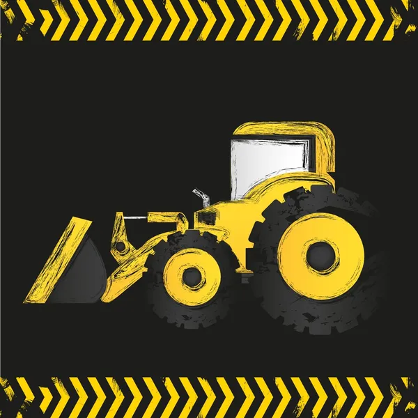 Grunge traktorgrävare — Stock vektor