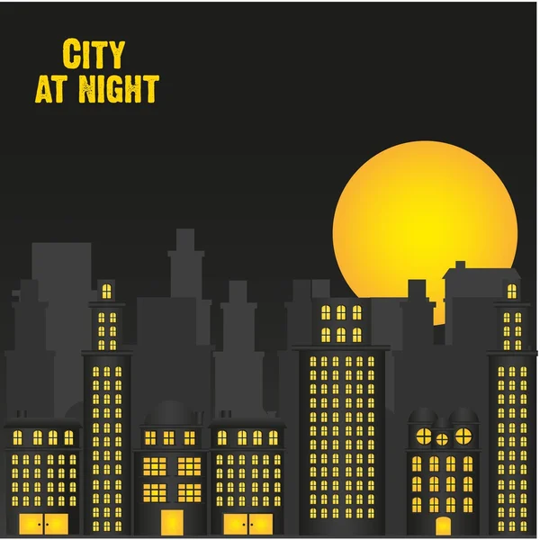 stock vector city at night