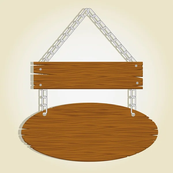 Holzbretter mit Kette — Stockvektor