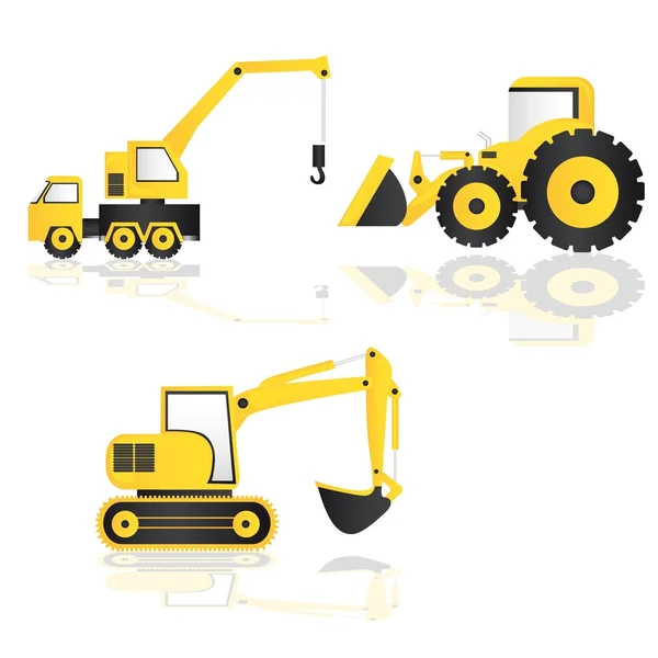 Caricature of construction machinery — Stock Vector