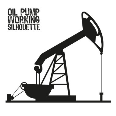 Silhouette of oil pump clipart